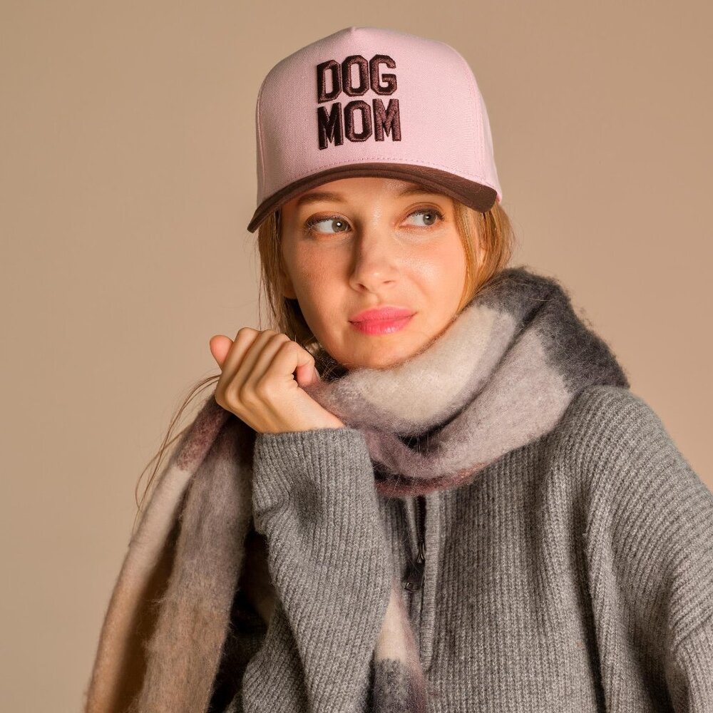 Pink & Cocoa “Dog Mom” Baseball Cap 🐾 - Picture 2 of 3